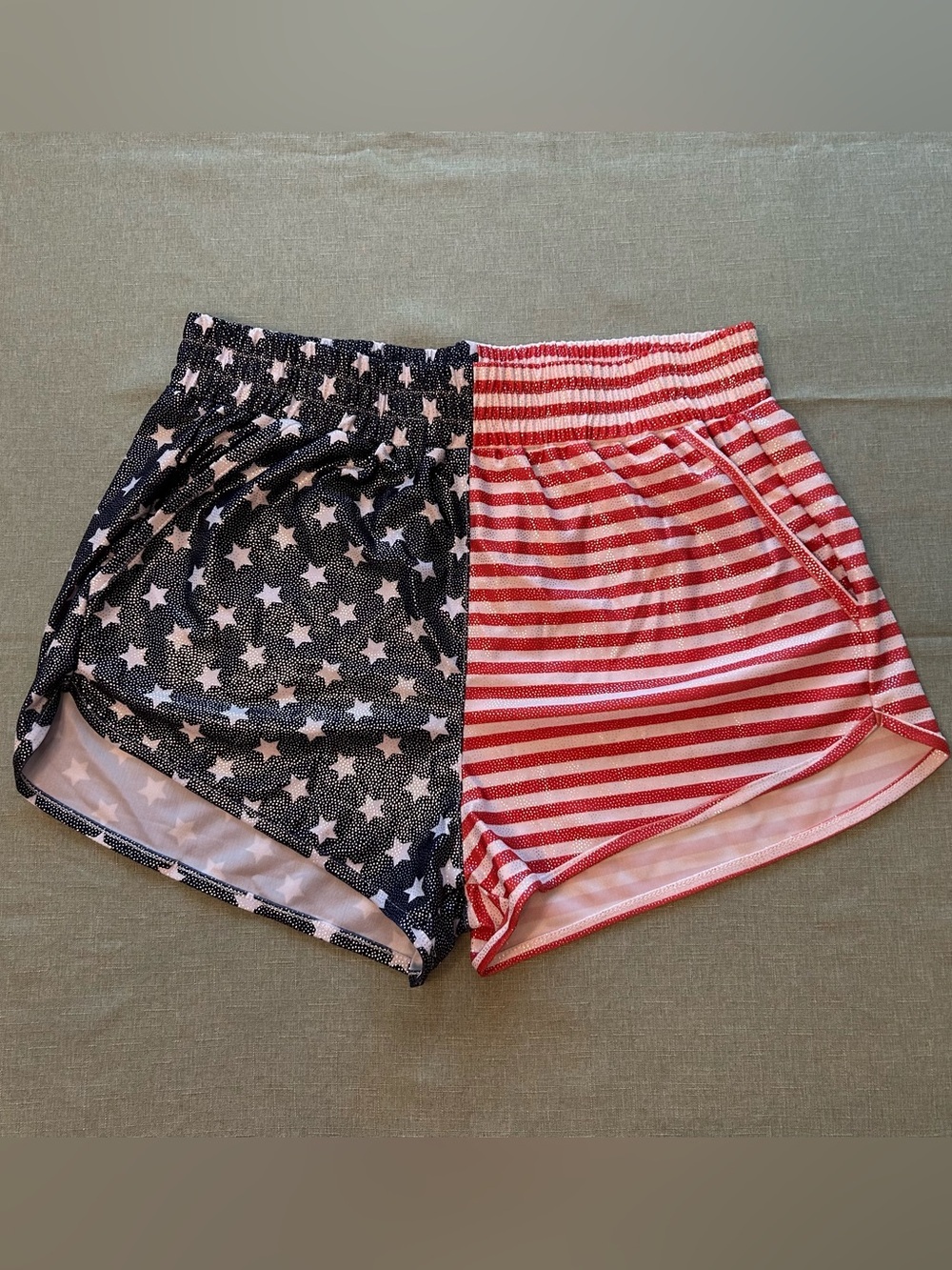 Stars & Stripes Athletic Shorts - Red, White, Blue